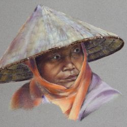 Dessin pastels Vietnamienne 1