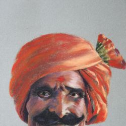 Dessin pastels Indien