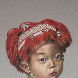 Dessin pastels Enfant vietnamien 1