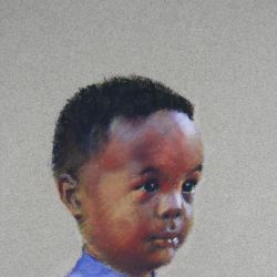 Dessin pastels Javier Luis. Enfant cubain